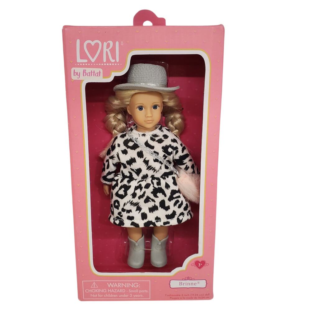 Lori Doll Brinne 6" Fashion Doll Blonde Hair Blue Eyes Dalmation Dress